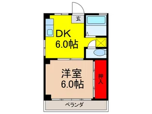 美園ハイツ【3階】の間取り