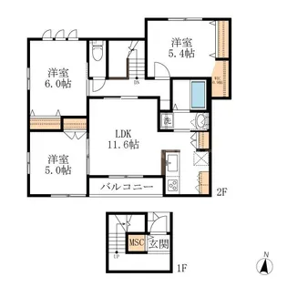 メゾン・ド・フレア【2階】の間取り