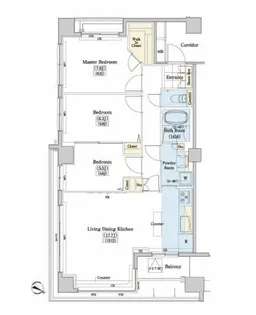 レジディアタワー上池袋(タワー棟)【7階】の間取り