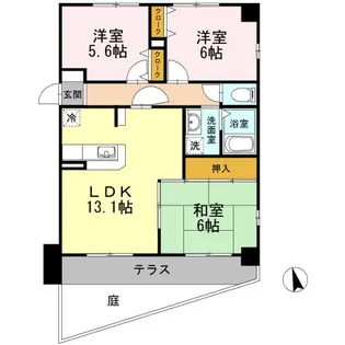 メゾン第六初島【1階】の間取り