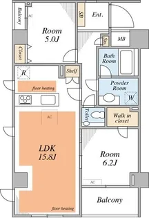 東京都港区白金2【マンション】の間取り