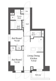 ブランシエスタ品川大井町パークエッジ【1階】の間取り
