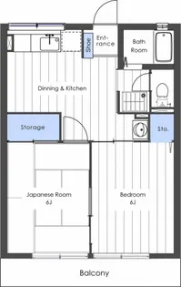 殿山ヒルズB棟【1階】の間取り