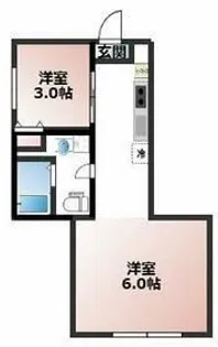 ベルビュー西谷【1階】の間取り