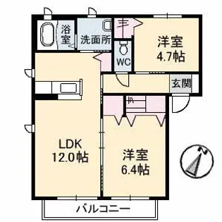 シャーメゾン箕島【1階】の間取り