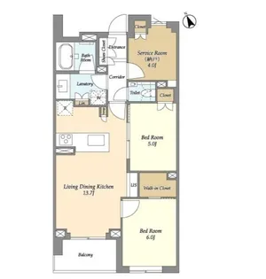 JP noie 等々力【6階】の間取り