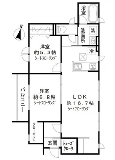 シェ・ブラン谷中【1階】の間取り