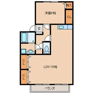 コンフォートヴィラ【1階】の間取り