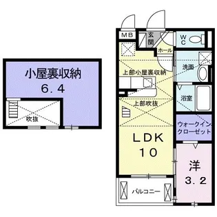 ノイ アンソレイエ【2階】の間取り
