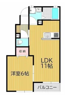 ウッディバード庭瀬【1階】の間取り