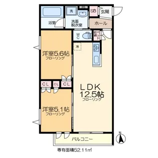 Bonheur de Chien Kitaayase【3階】の間取り