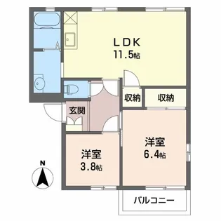 カーサ ユノ A【1階】の間取り