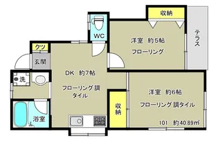 第2ケヤキハイツ【1階】の間取り