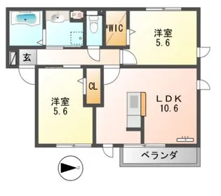 クレストソシア II【1階】の間取り