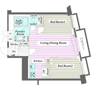 アメニティ55【6階】の間取り