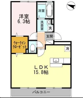 クリオコートA棟【2階】の間取り
