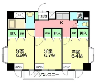 ウィンベルソロ平塚第6【3階】の間取り