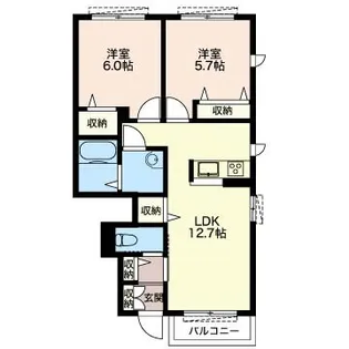 シュマンヴェールC【1階】の間取り