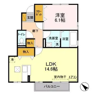 アムール岡崎B【1階】の間取り