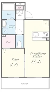 グランパシフィック長瀬スクエア【2階】の間取り