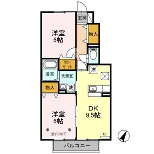 ローズコート西三島【1階】の間取り