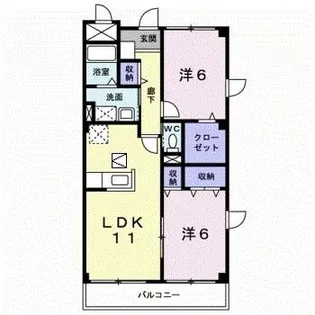 エバーグリーン桜川【1階】の間取り