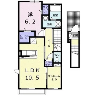 ノースフィールド R【2階】の間取り