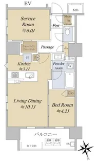 アクシルコート早稲田【2階】の間取り
