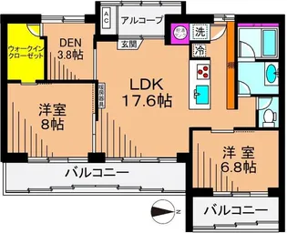 風の杜【3階】の間取り
