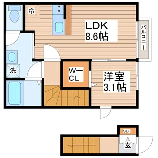 ファインヒルズI【2階】の間取り