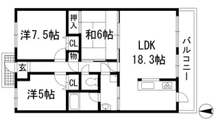 西宮名塩ウィンディヒルズ2番館【1階】の間取り