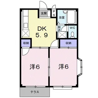 エルディム志賀【1階】の間取り