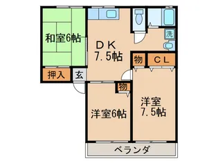 カ-サフィオ-レ南棟【2階】の間取り