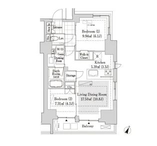 リブクオーレ神保町【9階】の間取り