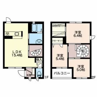 ヴォアソルテ【1階】の間取り