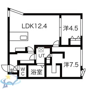 レブニーズ ザ・レジデンス 二十四軒 セカンド【3階】の間取り