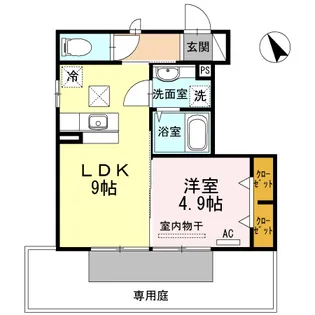 ブレード リビーア【1階】の間取り