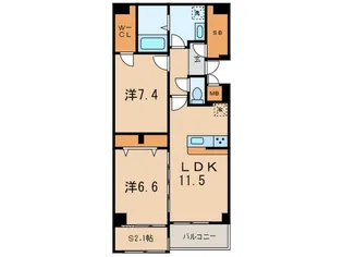 エルヴィータ渡辺通【2階】の間取り