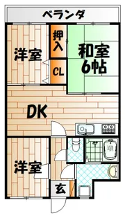 ロワールマンション小倉赤坂【4階】の間取り