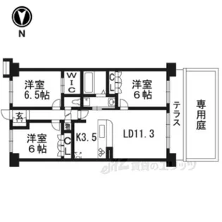 クレヴィア京都四条後院通【1階】の間取り