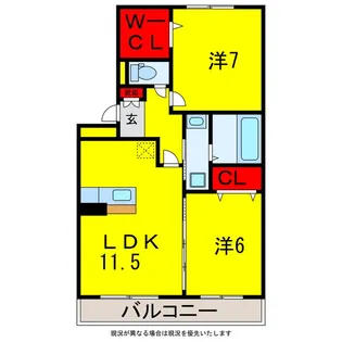 サニーリヴA【2階】の間取り