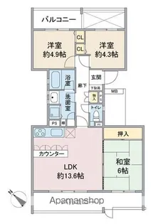 ハイツ東戸塚II【1階】の間取り