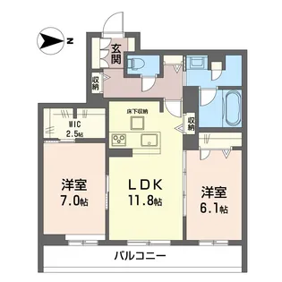 ラ ベルヴィ【1階】の間取り
