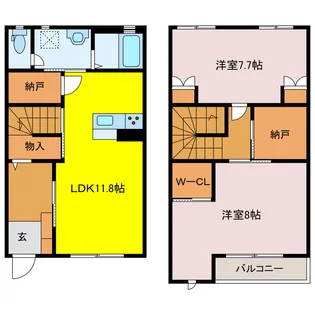 シャンヴェールB棟【1階】の間取り