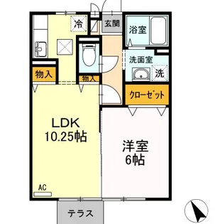 カーサ・ボナール【1階】の間取り