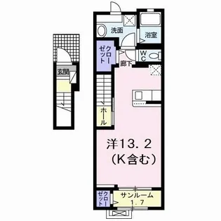 シエロ・ガーデン北島A【2階】の間取り
