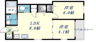 Muses花園本町【2階】の間取り