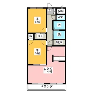 グレース高比良 S棟【2階】の間取り