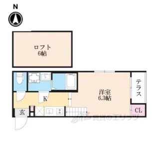 縁テラス淀【1階】の間取り