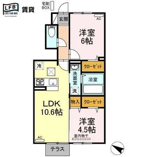 グラン・ル・ブゥール【2階】の間取り